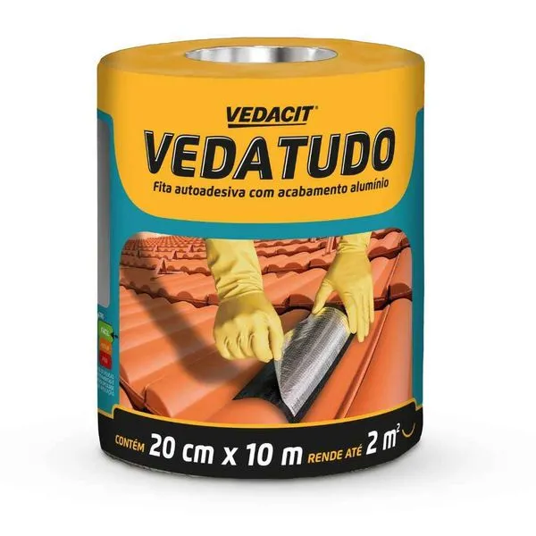 Fita Vedatudo Autoadesiva 0,7mm Vedacit Fita Vedatudo Autoadesiva 0,7mm 20cm x 10m