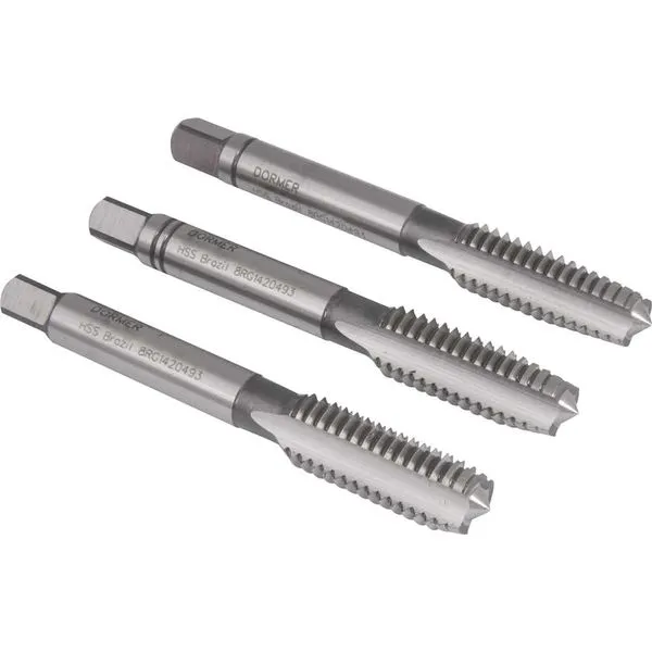 Jogo Macho Manual Aço Rápido UNC 1/4" 3 peças Direito- Dormer