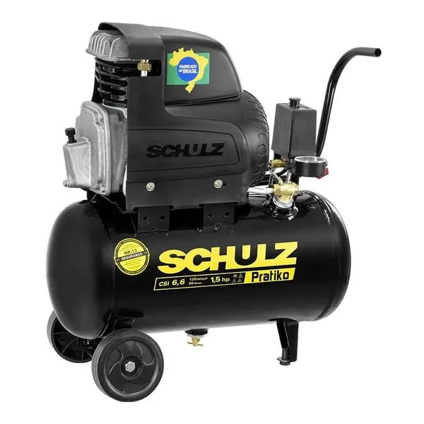 Motocompressor CSI 20L 6,6 pés 120LBS 1,5HP Pratiko Schulz Motocompressor CSI 20L 6,6 pés 120LBS 1,5HP PRATIKO 220V SCHULZ