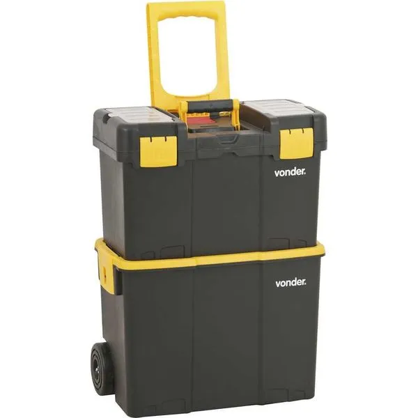 Caixa para ferramentas plástica com rodas 460 cm x 260 cm x 625 cm CRV 0300 VONDER