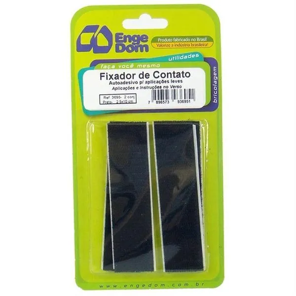 Fixador De Contato Preto 25mm X 10cm - 3695 - Engedom Fixador Contato 25mmx10cm Preto Engedom 3695