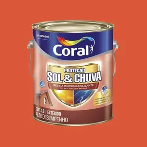 Resina Impermeabilizante Sol & Chuva 3,6L Coral Resina Impermeabilizante Sol & Chuva Cerâmica Onix 3,6L Coral