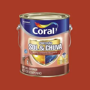 Resina Impermeabilizante Sol & Chuva 3,6L Coral Resina Impermeabilizante Sol & Chuva Vermelho Óxido 3,6L Coral