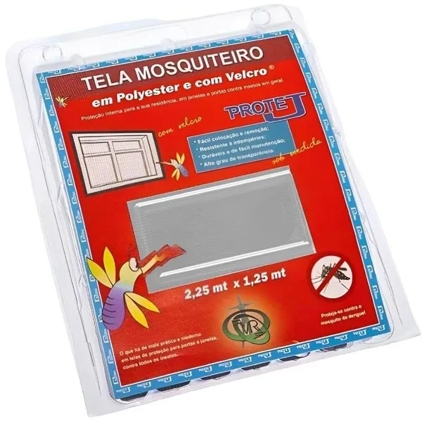 Tela Mosquiteiro Cinza Com Velcro 1,25 X 2,25 Metros - 401-prot.g - Victoria Reggia