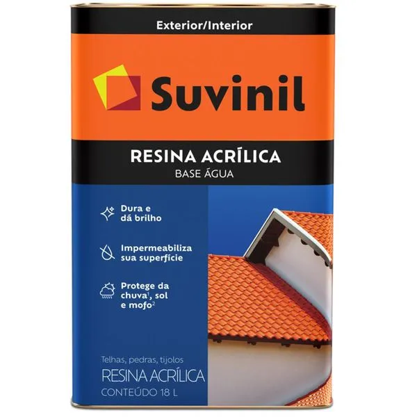 Resina Acrílica a Base D' Água 18 Litros Incolor - 50219367 - SUVINIL