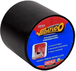 Fita Adesiva Dryko VedaTudo Preta 10cm 1,50m