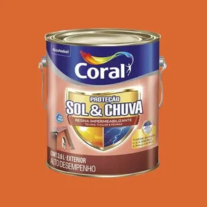 Resina Impermeabilizante Sol & Chuva 3,6L Coral Resina Impermeabilizante Sol & Chuva Cerâmica Telha 3,6L Coral