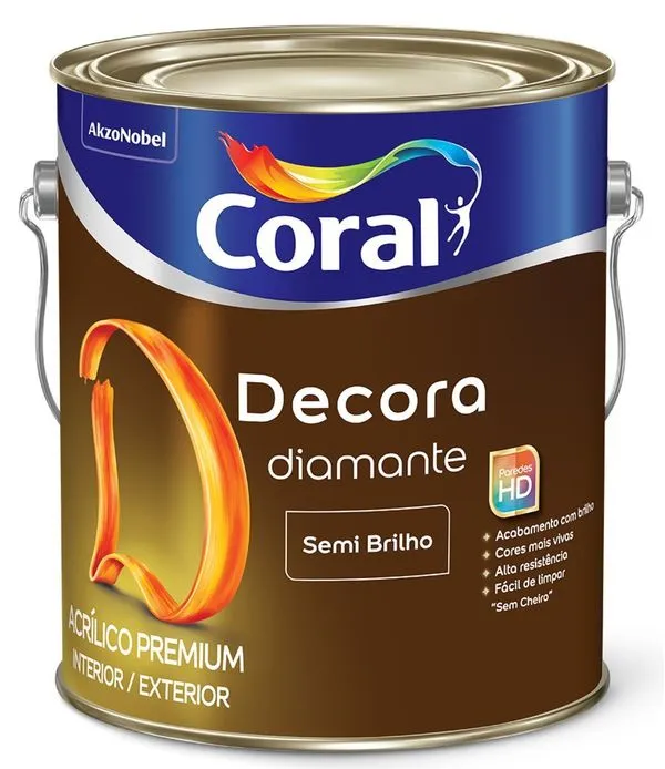 Tinta Acrílica Coral Decora Semi Brilho Branca 3,6L