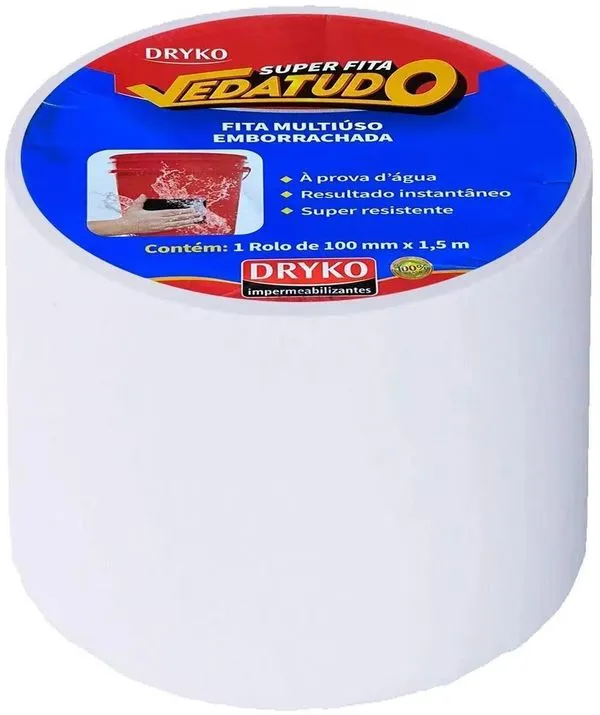 Fita Adesiva Dryko VedaTudo Branca 10cm 1,50m