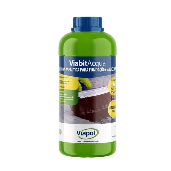 Pintura Asfáltica Impermeabilizante Viabit Acqua Viapol Pintura Asfaltica Imper Viabit Acqua 1l Viapol Lajes e Telhados