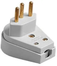 Plug Macho Ilumi Prensa Cabo Gigante 2 Polos e 1 Tomada 20A 250V Branco