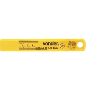 Escala Métrica em Aço Inoxidável Alumínio Vonder Escala Métrica em Aço Inoxidável 15cm Alumínio Vonder