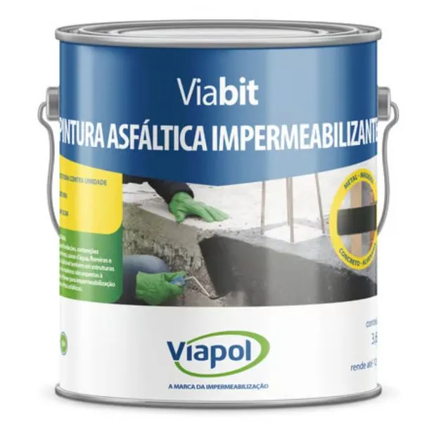 Pintura Asfáltica Impermeabilizante Viabit Viapol Pintura Asfaltica Impermeabilizante Viabit 3,6l Viapol