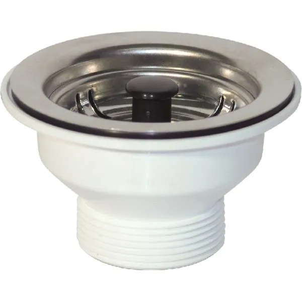 Válvula Americana de Inox com Copo Plástico 3.1/2"" Pino Preto - FABVAL01010101 - FABRINOX