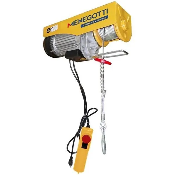 Guincho de Coluna Elétrico Prime V2 300-600kg Monofásico 1500W 110V Menegotti Guincho de Coluna Elétrico Prime V2 300-600kg 110V Menegotti