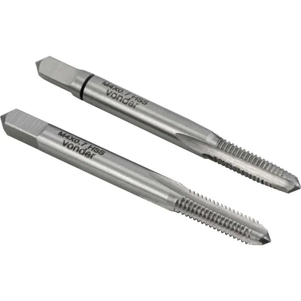 Macho Manual Aço Rápido MA 4x0,70mm DIN 352 com 2 Peças - VONDER