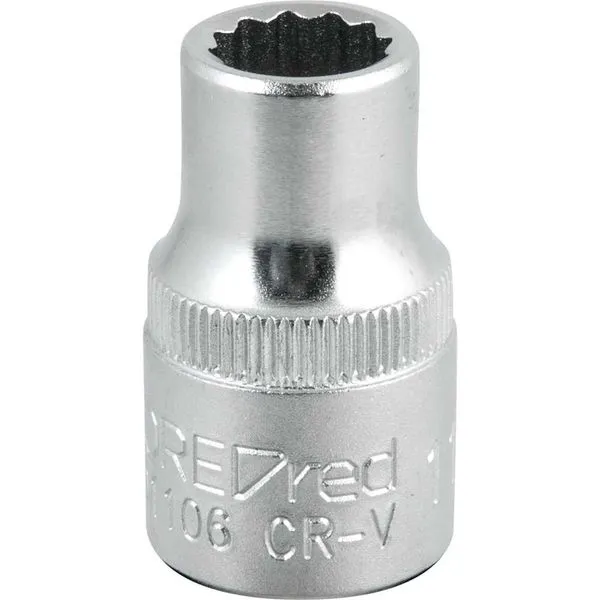 Soquete 1/2"x11mm Estriado Cromo Vanádio- Gedore Red