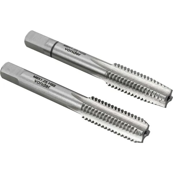 Macho Manual Aço Rápido MA 8x1,25mm DIN 352 com 2 Peças - VONDER