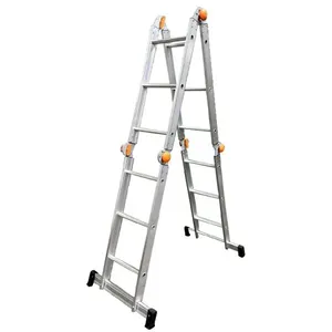 Escada de Alumínio Multiuso Articulada com Degraus Antiderrapantes 4X4 - AGATA ESCADA ALUMINIO MULTIUSO ARTICULADA 4X4 AGATA