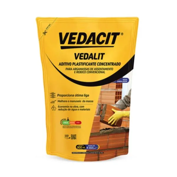 Aditivo Plastificante Para Argamassa Vedalit Aditivo Plastificante Para Argamassa 900ml Vedalit