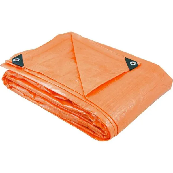 Lona de Polietileno Encerada com Ilhós 150 micra Laranja - VONDER 5 m x 3 m