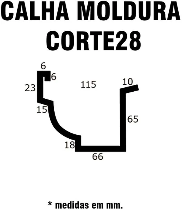 Calha Para Telhado Moldura Calhaforte Galvanizado 3m