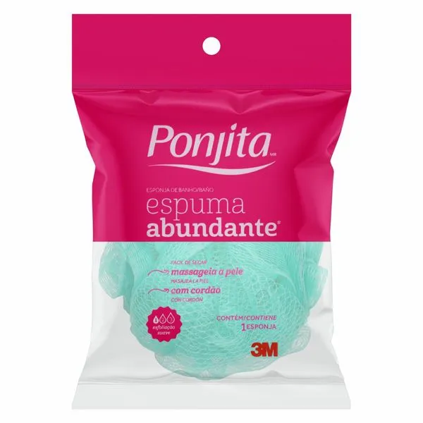 Esponja Banho Ponjita Espuma Abundante Verde