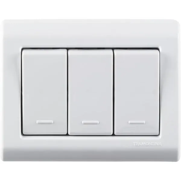 Caixa de Sobrepor com 3 Interruptores Simples 10 A 250 V Tramontina LizFlex Branca