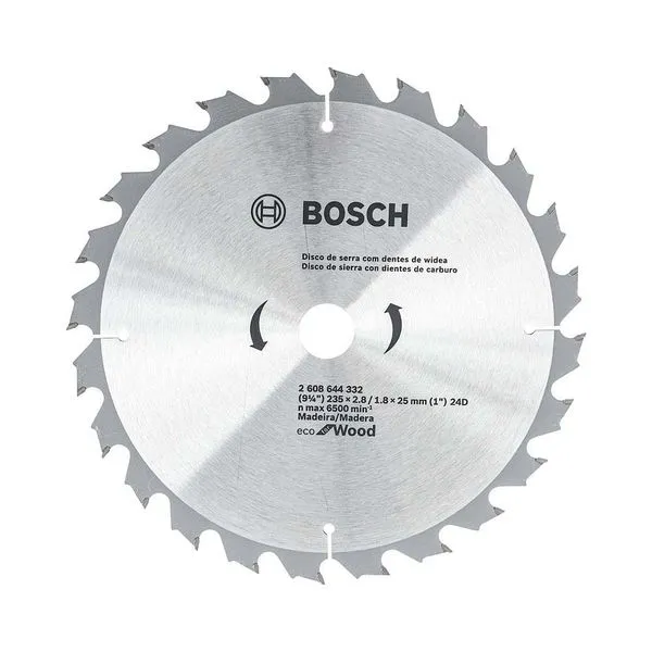 Disco de Serra Circular com 24 Dentes Eco Bosch Disco de Serra Circular 9.1/4" 235x20mm com 24 Dentes Eco Bosch