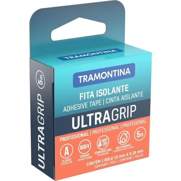 Fita Isolante Classe A 0,18X19 Mm Tramontina Preta 5 M