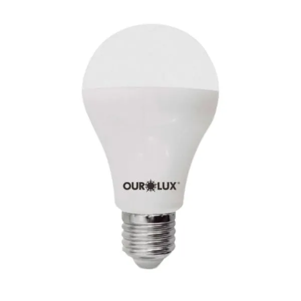 Lâmpada LED Bulbo Luz Branca E27 Bivolt Ourolux Lâmpada de LED Bulbo 9W E27 803 Lúmens Luz Branca
