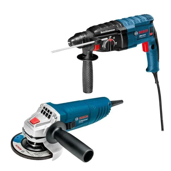 Combo Martelete Rompedor GBH2-24D + Esmerilhadeira GWS850 Bosch Combo Martelete Perfura Rompedor GBH2-24D + Esmerilhadeira GWS850 220V