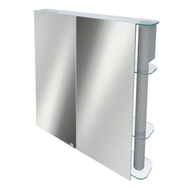Espelheira para Banheiro Slipe II 62cm Incolor Cris Metal Espelheira para Banheiro Vidro e Metal Cris Slipe II 62cm Incolor