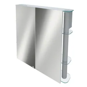 Espelheira para Banheiro Slipe II 62cm Incolor Cris Metal Espelheira para Banheiro Vidro e Metal Cris Slipe II 62cm Incolor