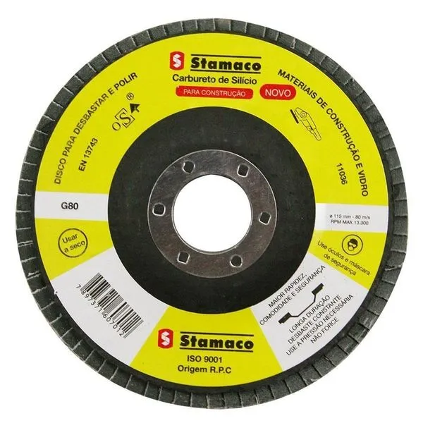 Lixa Flap Grão 80 Pacman 115mm - 7012 - Stamaco Flap Pacmann 115 Grao 80 Construcao Sta 701.2