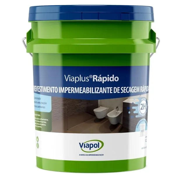 Impermeabilizante Viaplus Rápido 2h 12,5Kg Viapol Impermeabilizante Viaplus Rapido 12,5kg Viapol Cozinhas e Banheiros