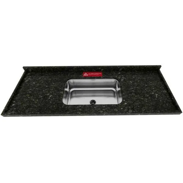 Pia para Cozinha Granito 150x56cm LA Comércio Pia para Cozinha Granito 150x56cm Verde Ubatuba com Cuba Central 11cm