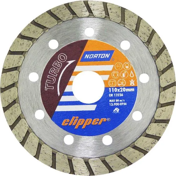 Disco de corte diamantado 110 mm turbo linha Clipper - NORTON