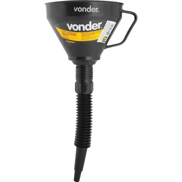 Funil Plástico Bico Flexível Preto 160mm - VONDER