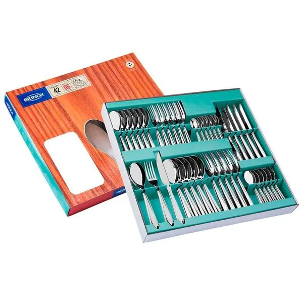 Faqueiro Brinox Lyon Inox 5101/118 - 42 peças Inox