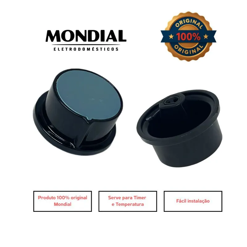 Botão P/ Airfryer Mondial Afn40 Afn50 Afn51 Preto - original