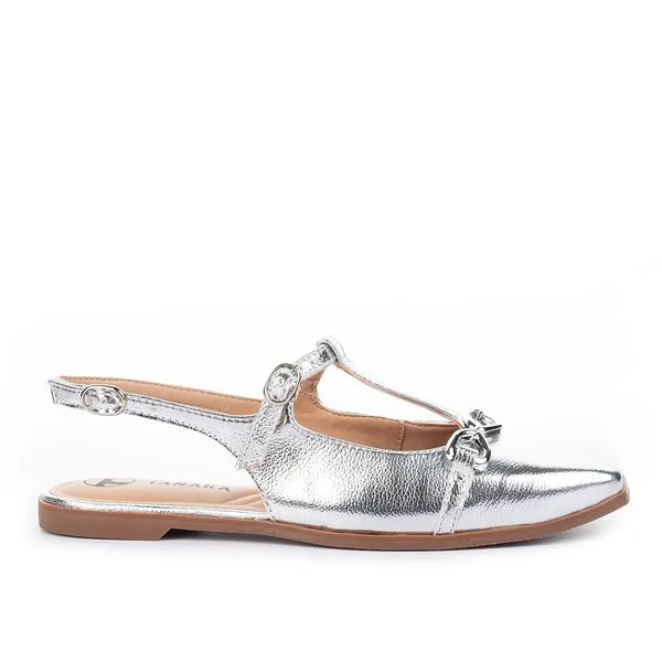 Sapatilha Tanara Slingback Prata 37