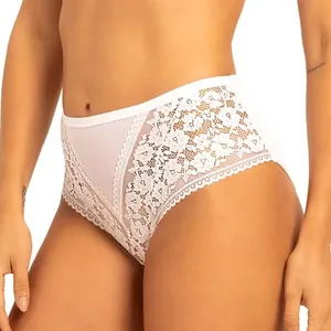 Calcinha Larga Em Sensitive Com Renda E Tule Branco
