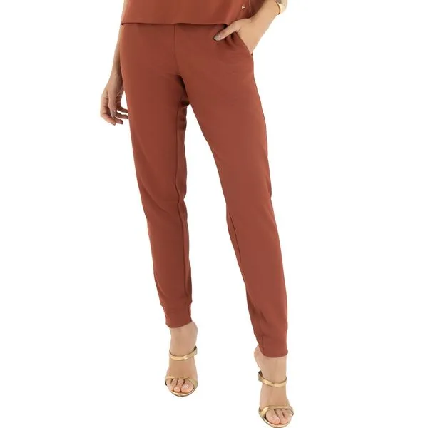 Calça Jogger Texturizada Terracota