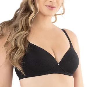 Soutien De Microfibra Jacquard Preto