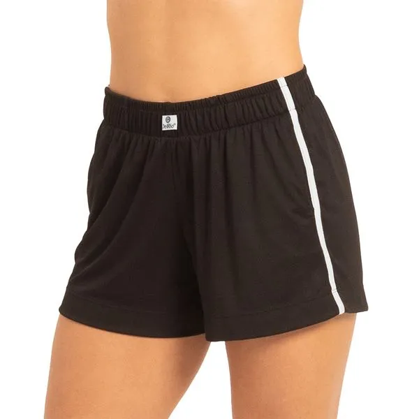 Short Em Tecido Mega Pop E Fita Lateral Preto