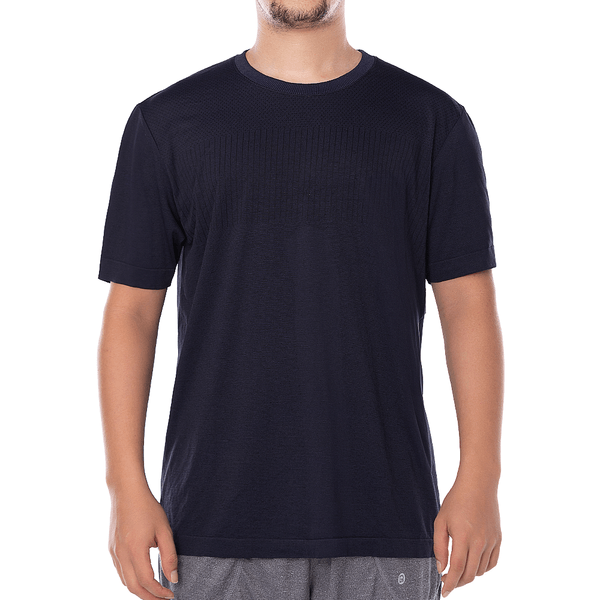 T-Shirt Sem Costura Rajada Azul Sky