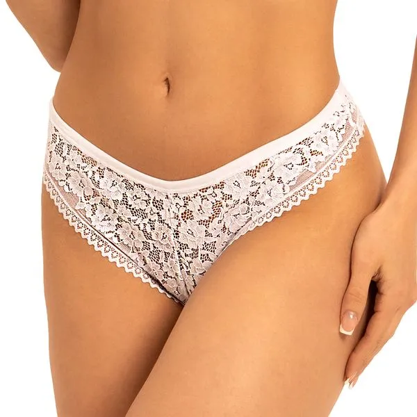 Calcinha Fio Dental Com Renda Em Sensitive Branco