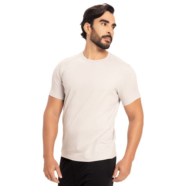 T-Shirt Básica Em Modal Prata