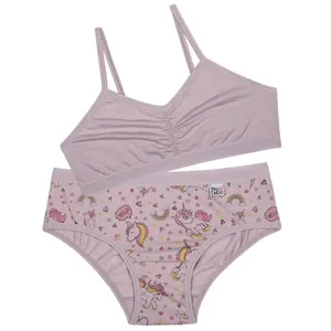 Conjunto Soutien + Calcinha Em Cotton Infantil Qz,Qz/Unicor